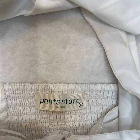 Pants Store White Ruched Tie Front Crop Top - Picture 2 of 11